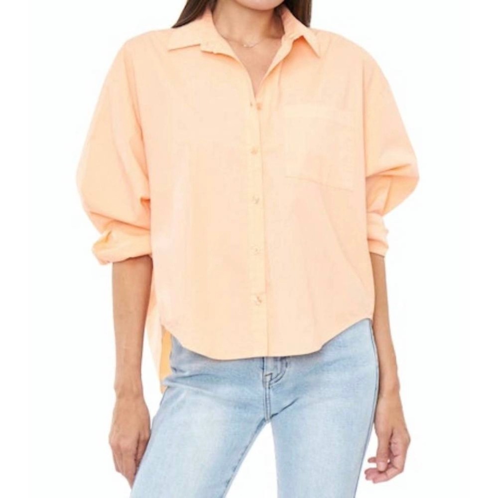 New Pistola Sherbert Orange‎ Sloan Oversized Button Down Shirt Size XL